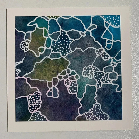 Original Handmade Abstract Watercolor Card Set - 6 Unique Blank Note Cards OOAK - Picture 12 of 12